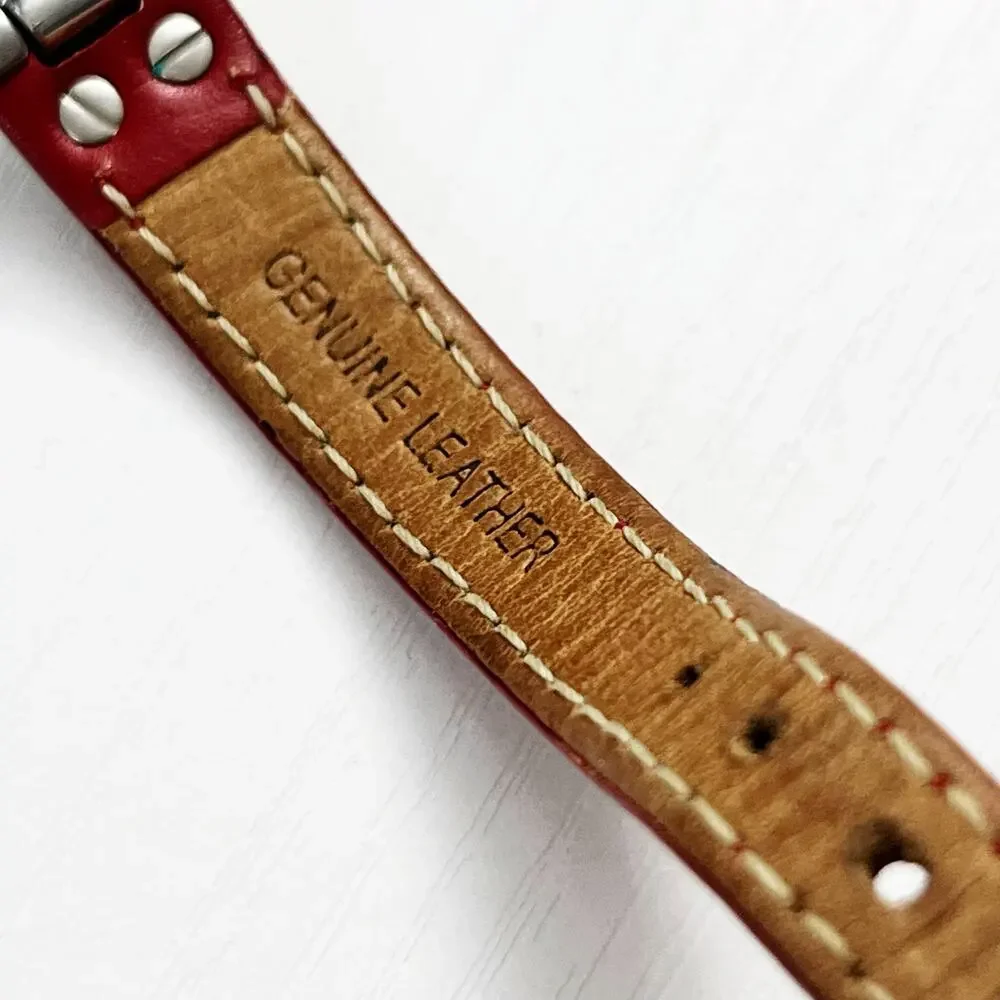 Anne Klein Red Leather Strap Watch